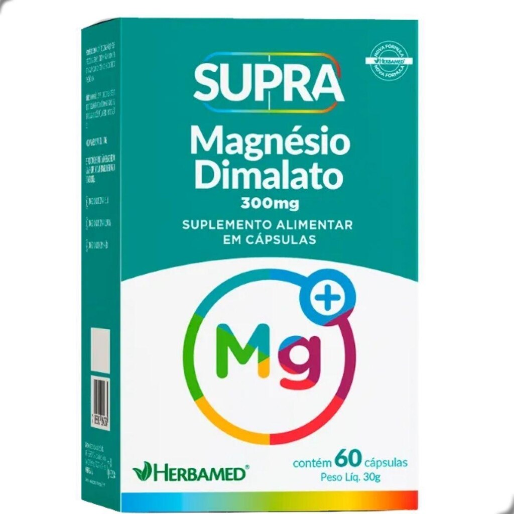 Supra Magnesio Dimalato 300mg 60 Capsulas Herbamed