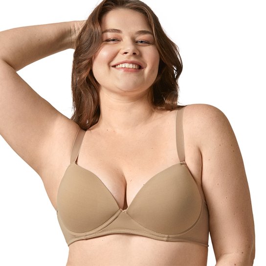 Sutiã Bonjour Plus Size Com Bojo Sustentação - Bege