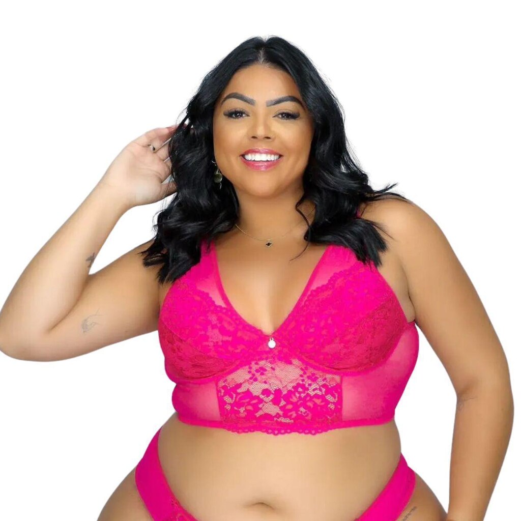 Sutiã Cropped Plus Size sem Bojo com Aro Jackie