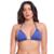 Sutiã de Biquíni Cortininha Liso Feminino Top com Bojo Removível Forrado Moda Praia Piscina Verão - Azul Escuro