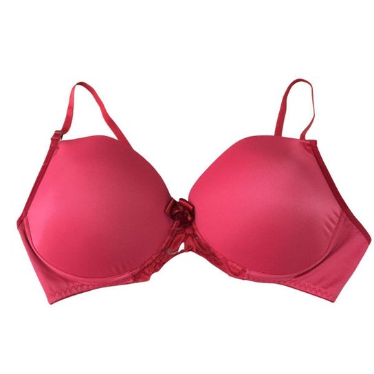 Sutiã Feminino Com Bojo e Laço no Meio Com Renda Poliamida e Elastano Plus Size G2 ao G4