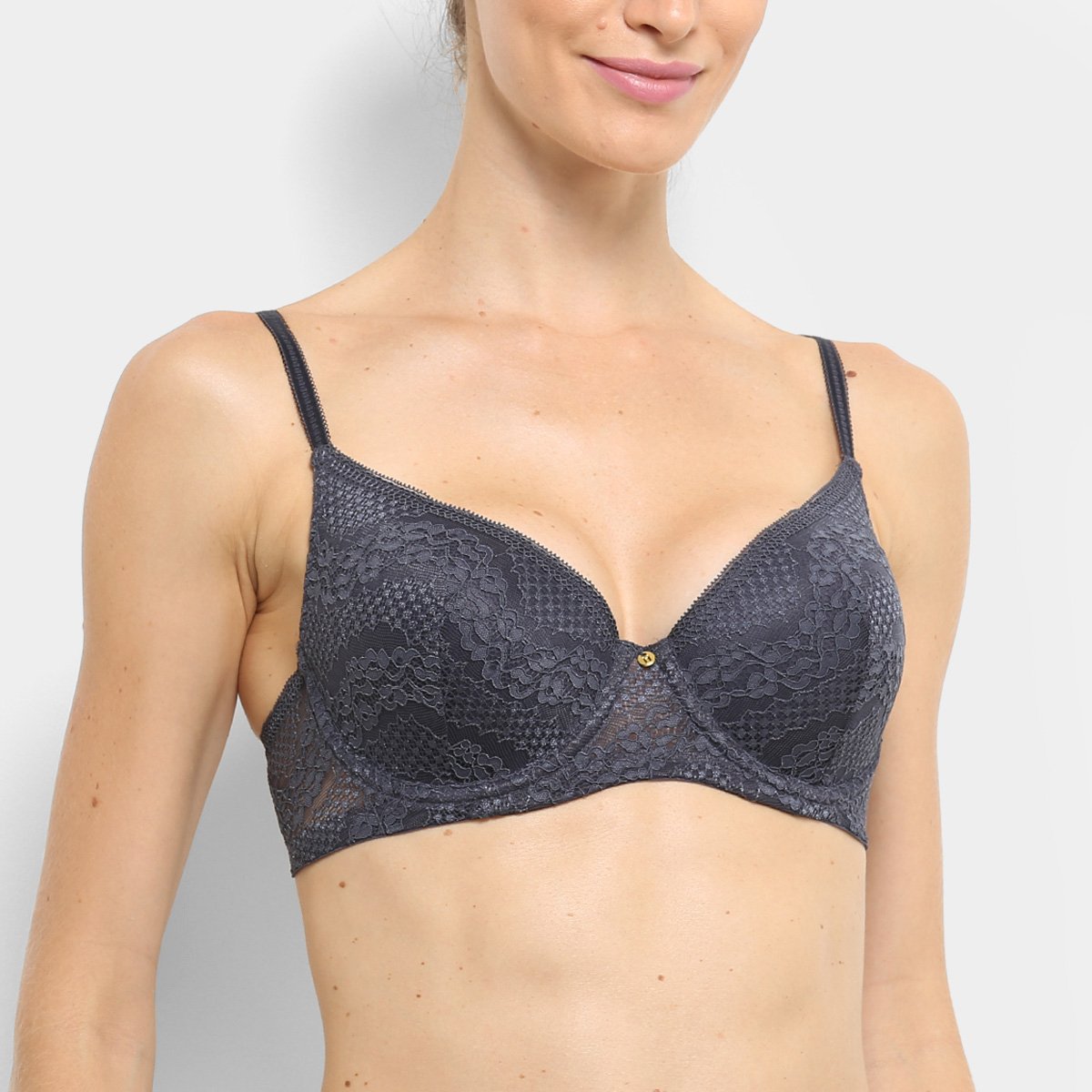 Sutiã Hope Com Bojo Demi “Na Sua Medida” - Cinza | Zattini