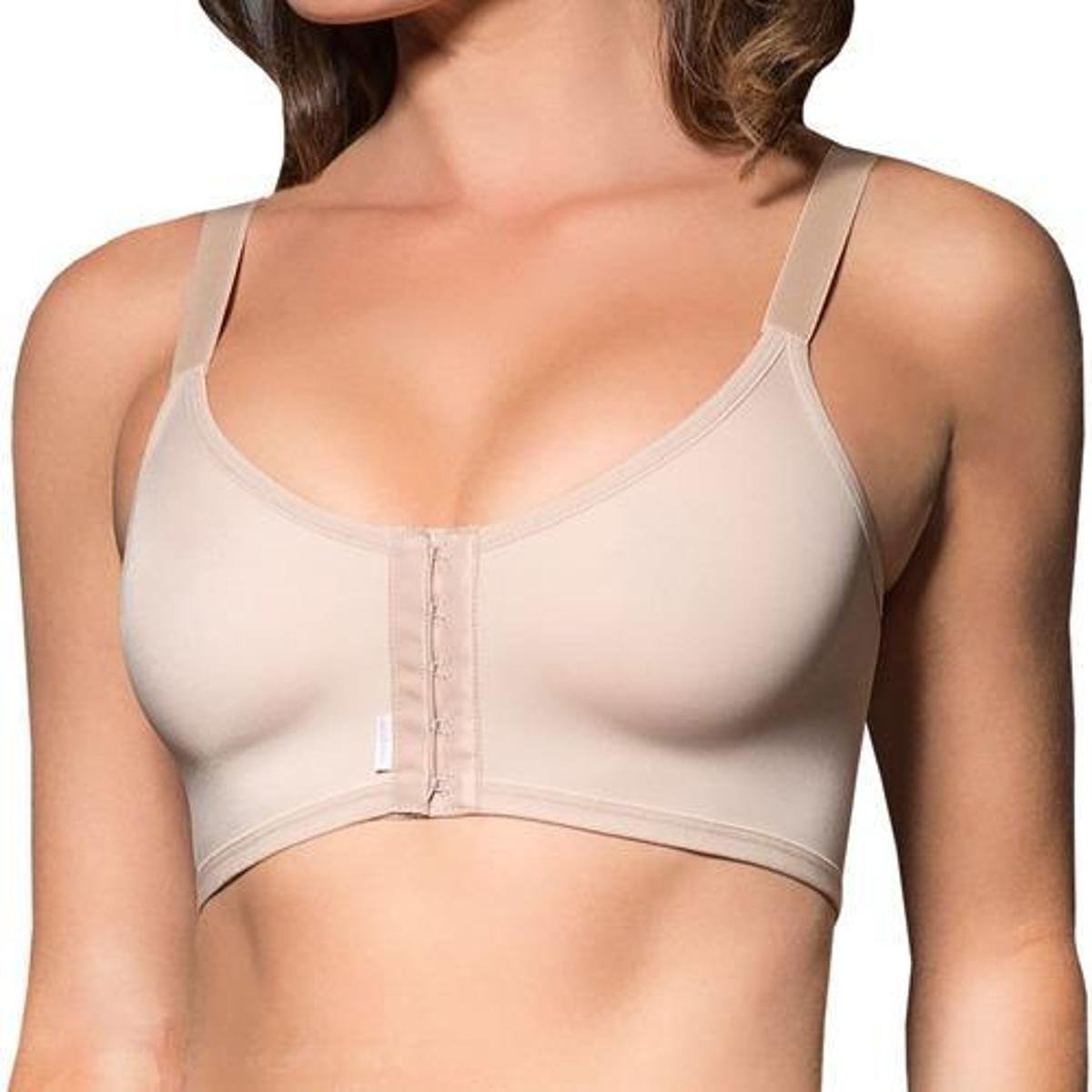 Sutiã Pós Cirúrgico Sem Costura Com Fechamento Duplo - Marrom Claro Menor preço em Sutiã Pós Cirúrgico Sem Costura Com Fechamento Duplo - Marrom Claro