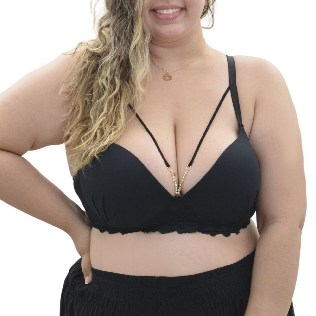 Sutiã Pus Size com bojo e aro strappy bra Jackie