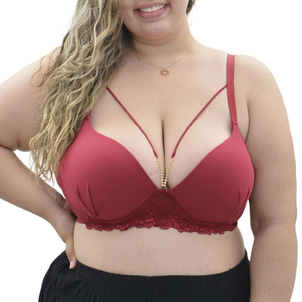 Sutiã Pus Size com bojo e aro strappy bra Jackie