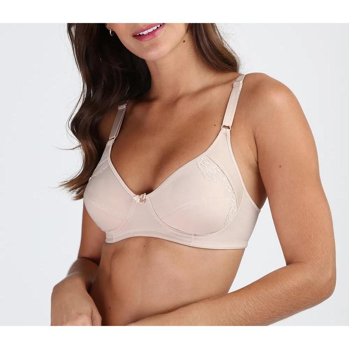 Sutiã Reforçado Cetinete E Renda Com Recorte - Del Rio - Areia Menor preço em Sutiã Reforçado Cetinete E Renda Com Recorte - Del Rio - Areia