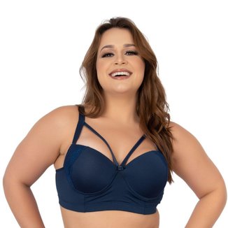 Sutiã Reforçado Strappy Plus Size Serra e Mar Básico Lingerie Feminina