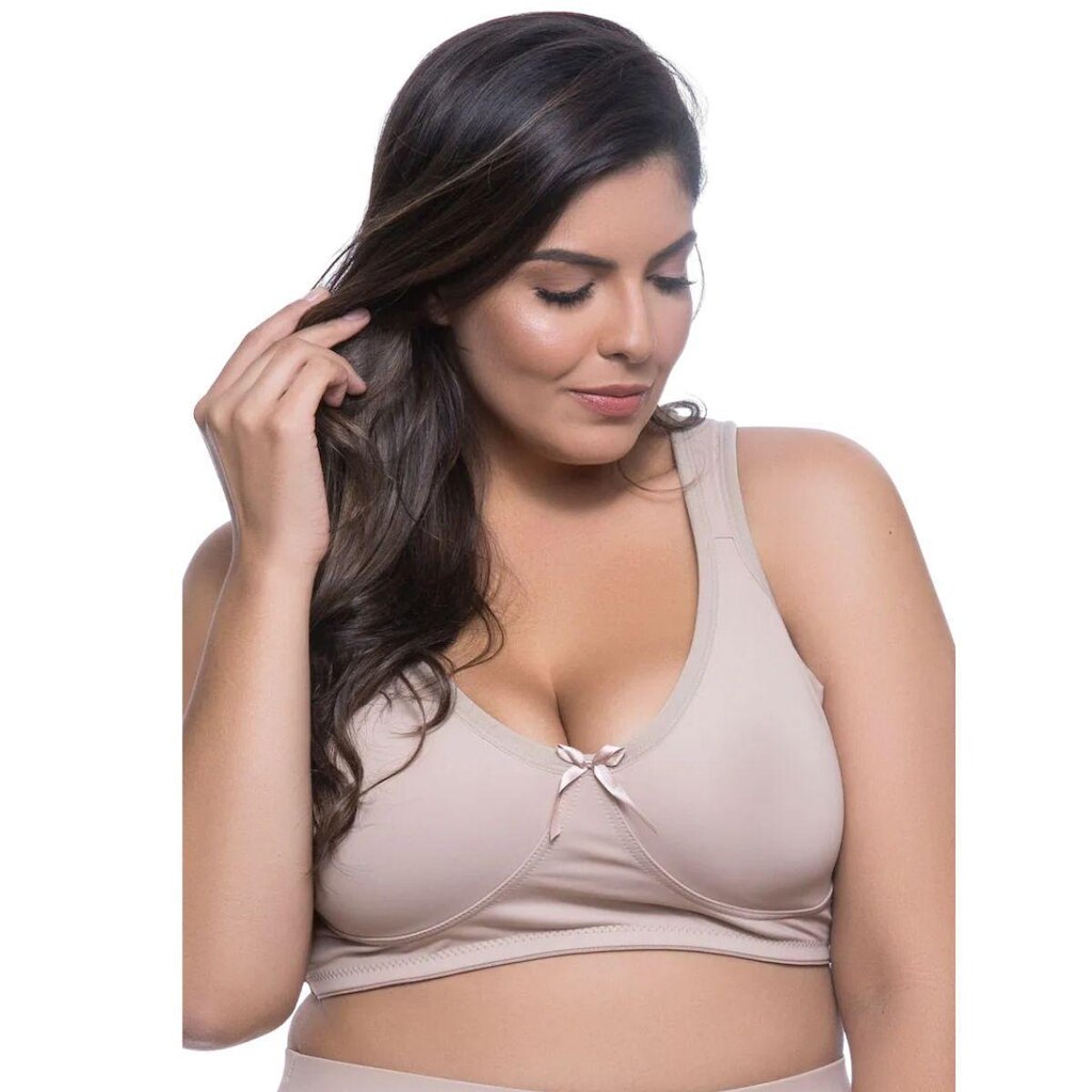 Sutiã Sem Bojo Plus Size Com Alças Acolchoadas Bruvi