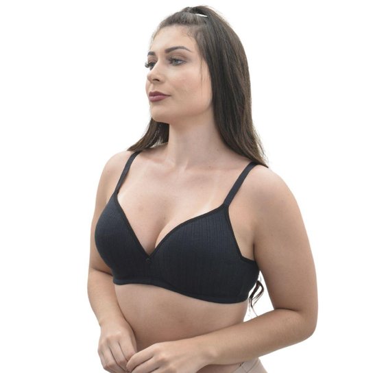 Sutiã Top Algodão Com Bojo Soft Com Aros Realce Econfort