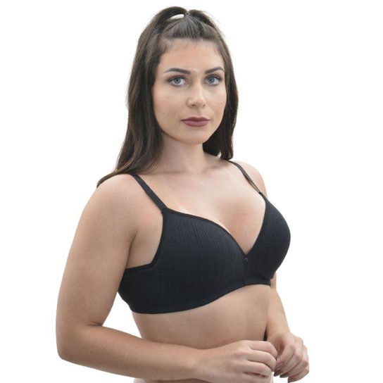 Sutiã Top Algodão Com Bojo Soft Com Aros Realce Econfort
