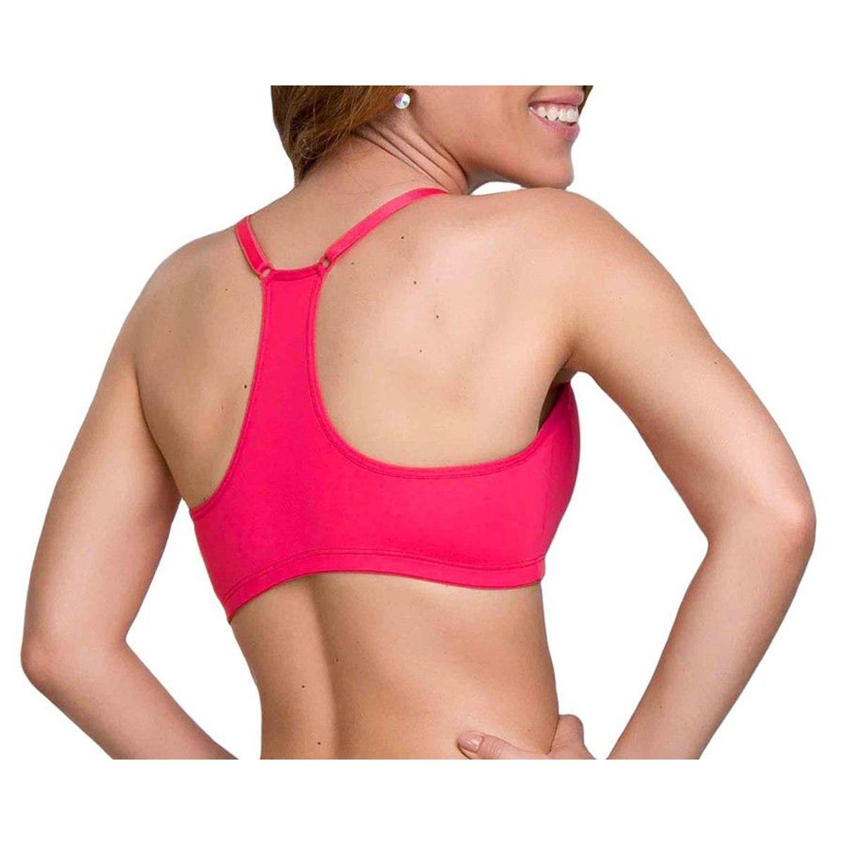 Sutiã Nadador Vermelho Top de Renda com Bojo sem Aros - Rubi - Amyle