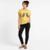 T-Shirt baby look blusas femininas estampa dragão - Mostarda