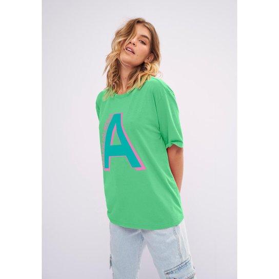 T-shirt Letra A My Favorite Things - Verde
