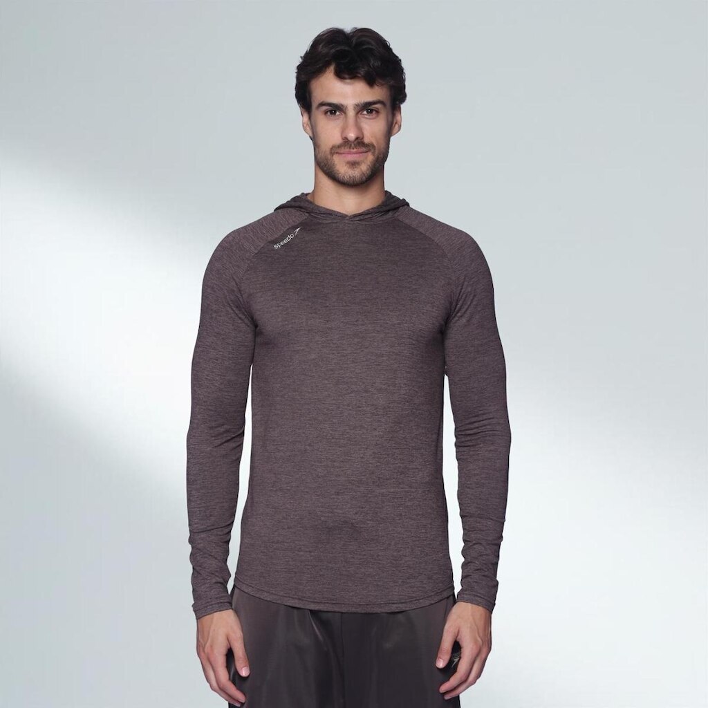 T-Shirt Masculina Manga Longa Com Capuz FastDry Speedo