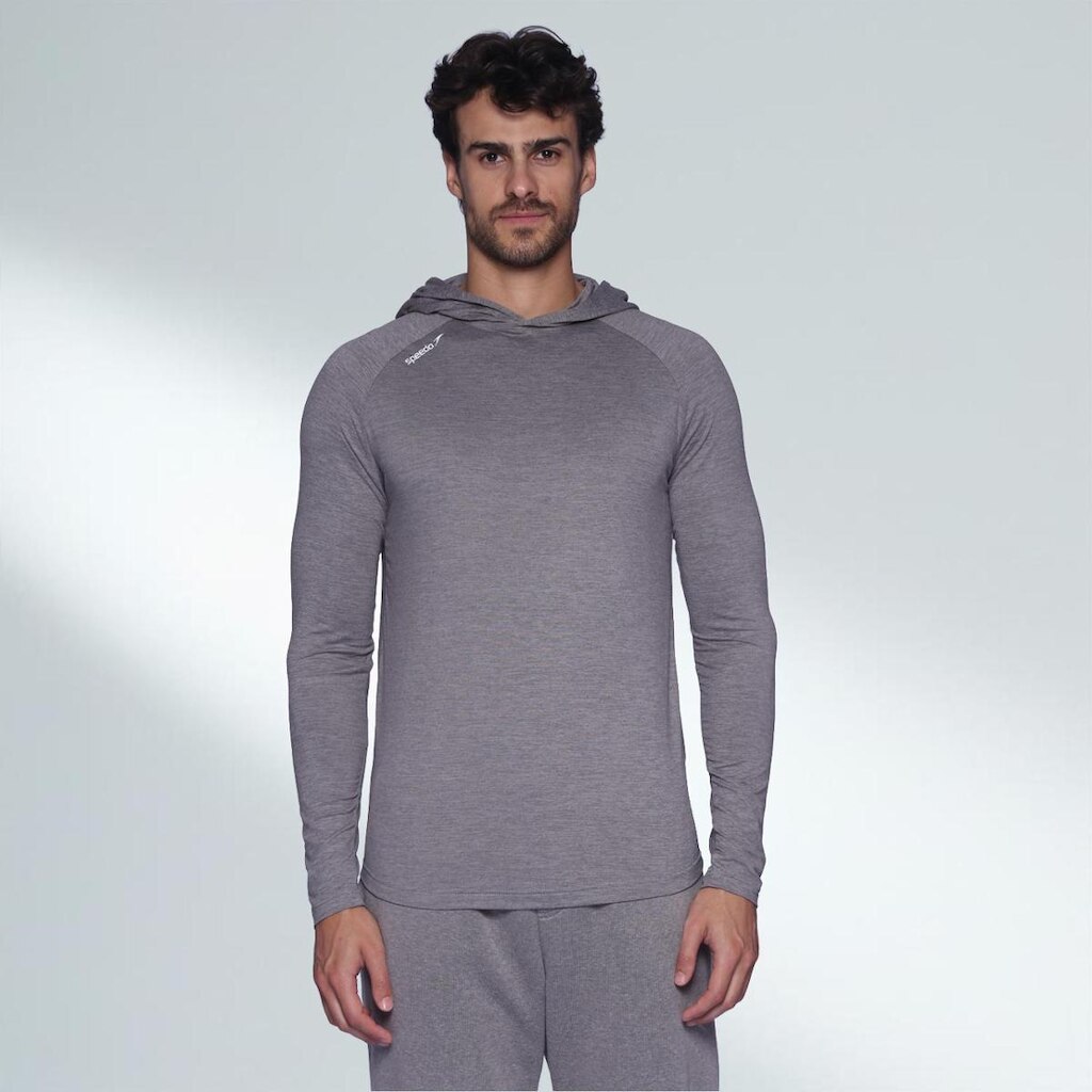 T-Shirt Masculina Manga Longa Com Capuz FastDry Speedo