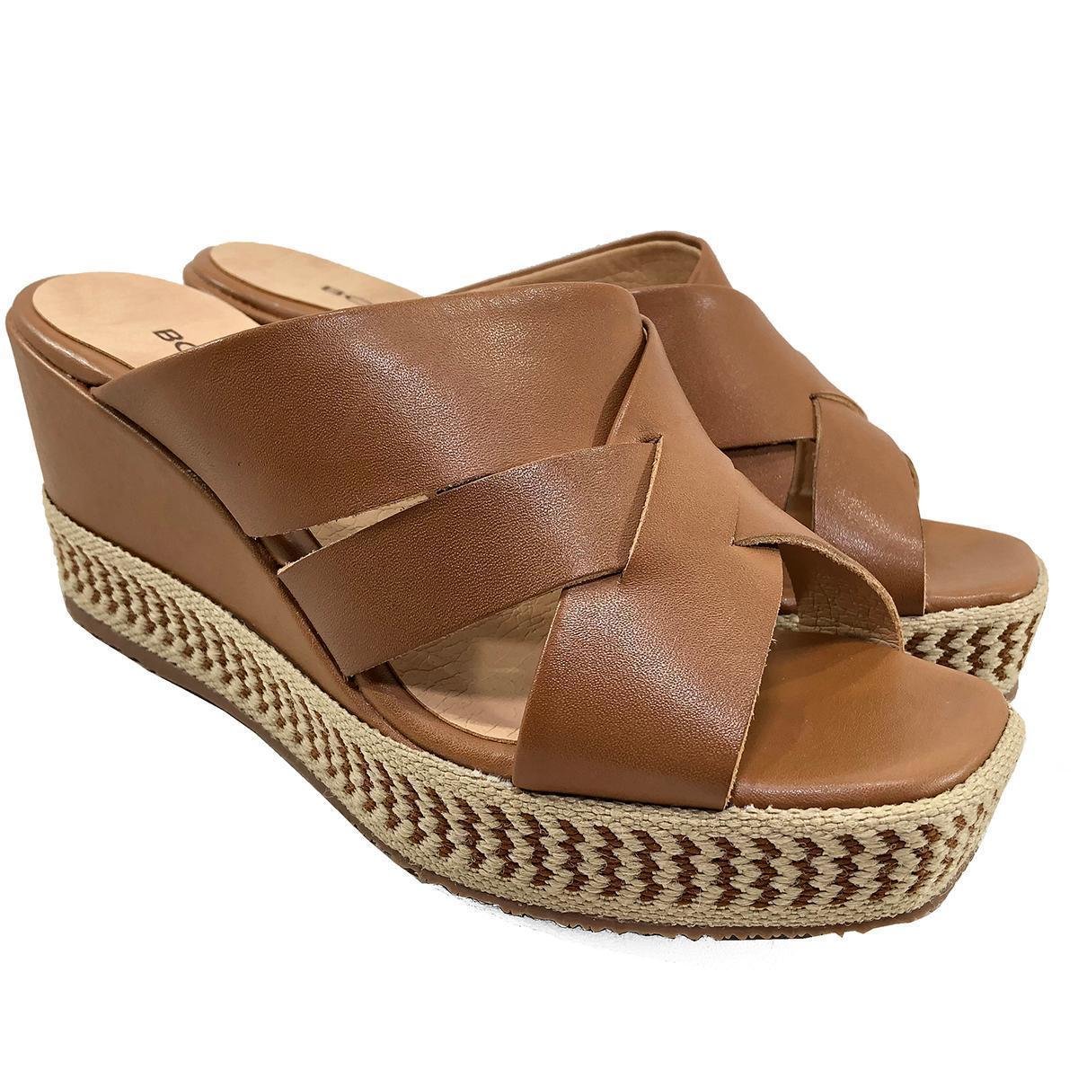 Tamanco Anabela Couro Bottero Corda - Feminino - Caramelo Menor preço em Tamanco Anabela Couro Bottero Corda - Feminino - Caramelo