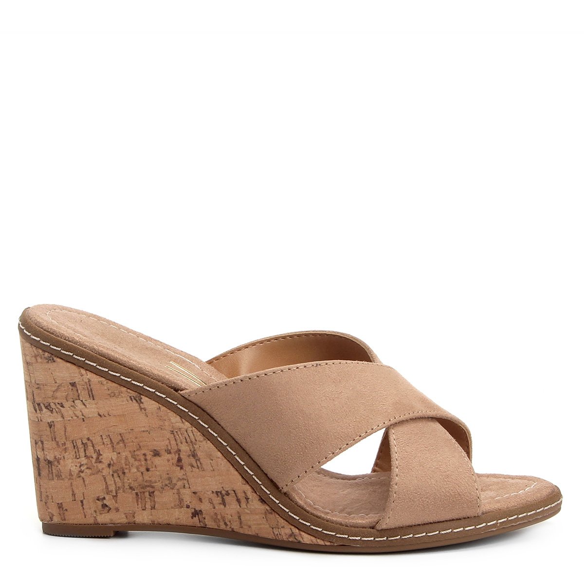 Tamanco Anabela Vizzano Cortiça Tiras Cruzadas Feminino - Bege | Zattini