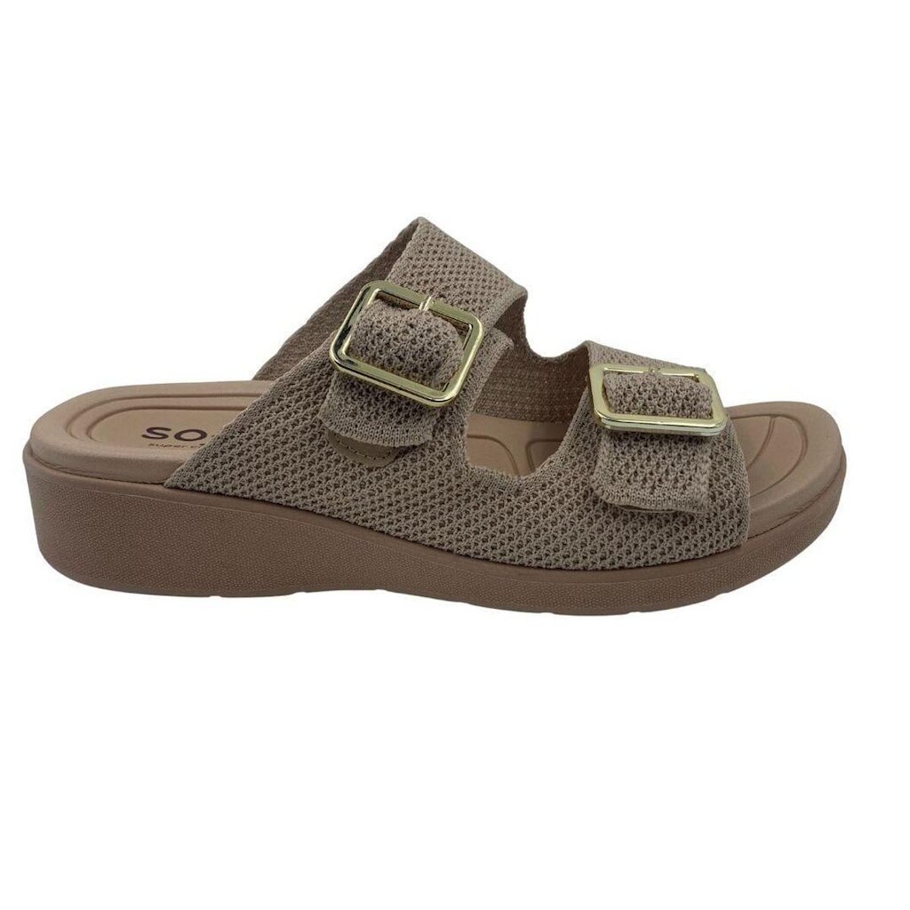 Tamanco Arco Soft Tecido com Fivela Softli Bege 10290 - Nude 37