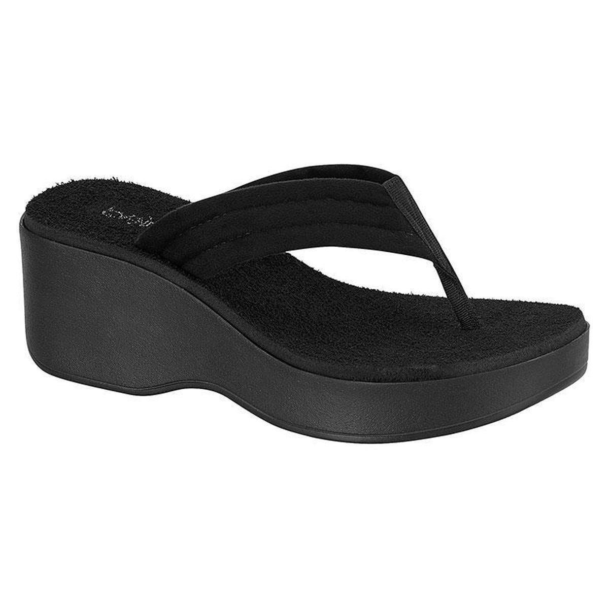 Tamanco Beira Rio Anabela Plataforma chinelo dedo alto