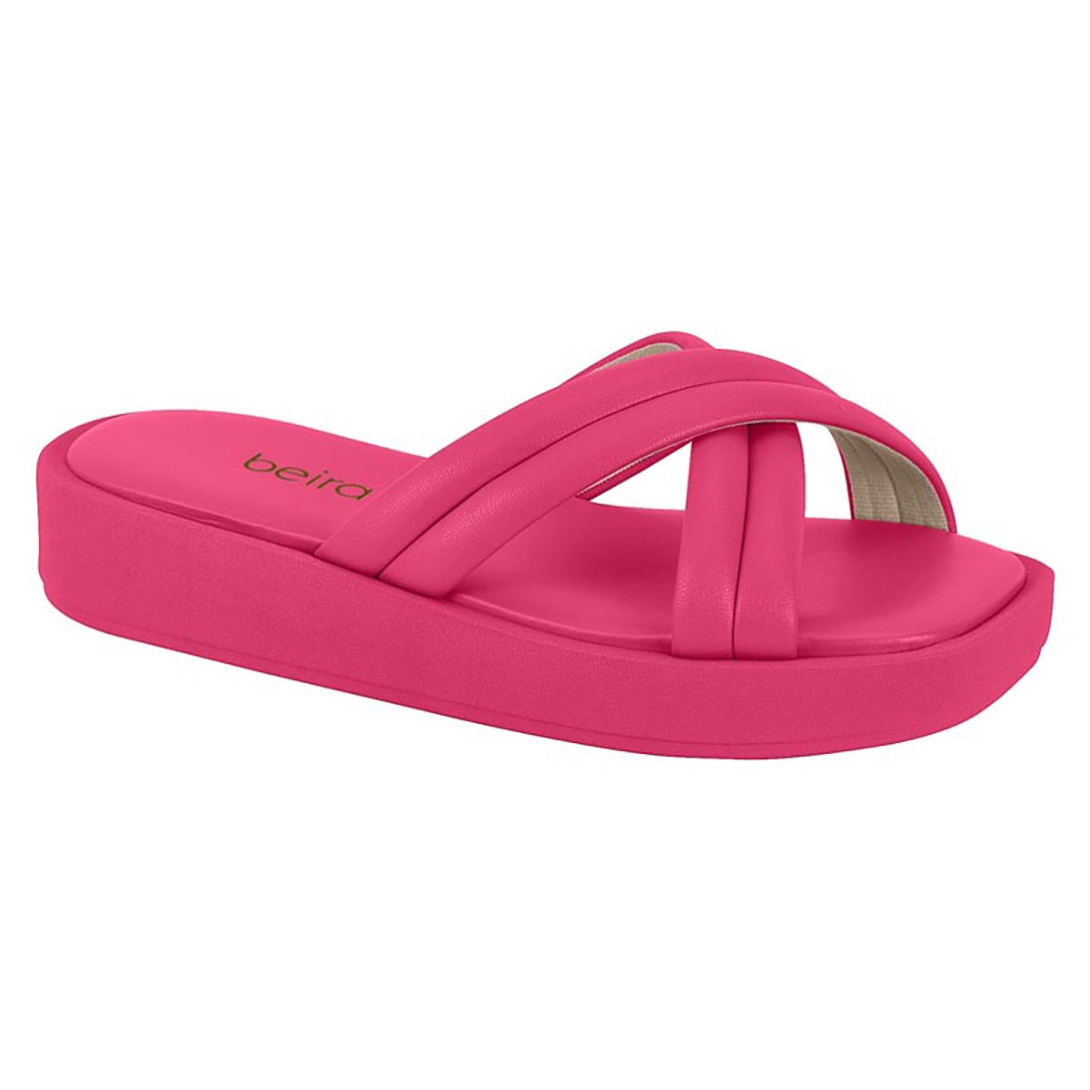 Tamanco Beira Rio Flatform Tiras - Rosa+Pink Menor preço em Tamanco Beira Rio Flatform Tiras - Rosa+Pink