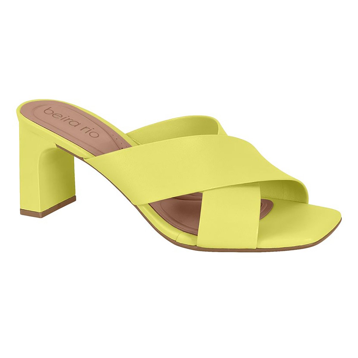 Tamanco Beira Rio Salto Médio Feminino - Verde Limão Menor preço em Tamanco Beira Rio Salto Médio Feminino - Verde Limão