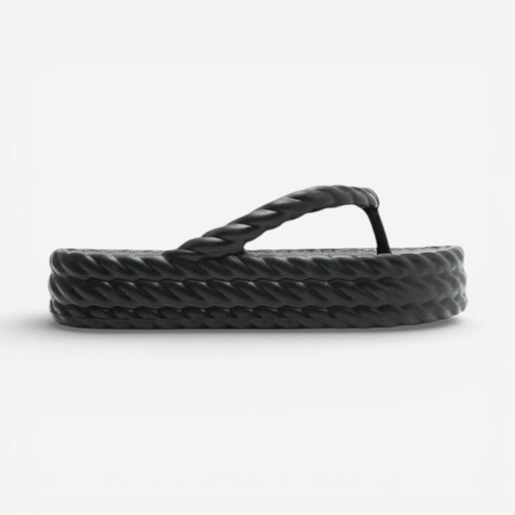 Tamanco Brizza Flatform Marrocos Mid Preto