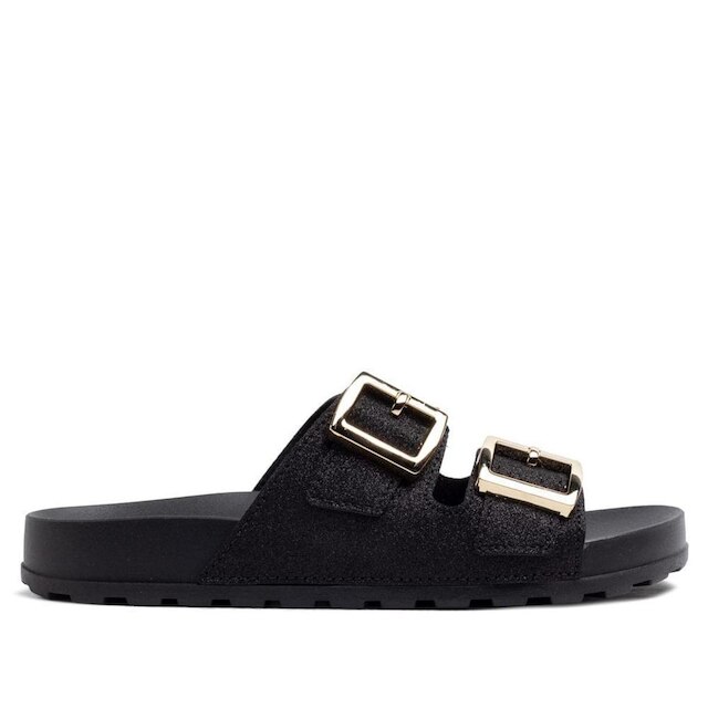 Tamanco Chinelo Slide Feminino De Fivela Moleca 5436.401 - Multi Preto - 40