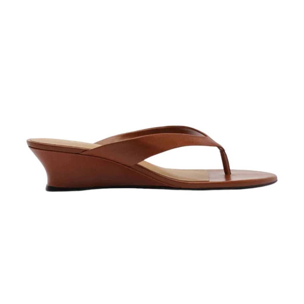 Tamanco Couro Salto Anabela Flip Flop Lançamento Arezzo