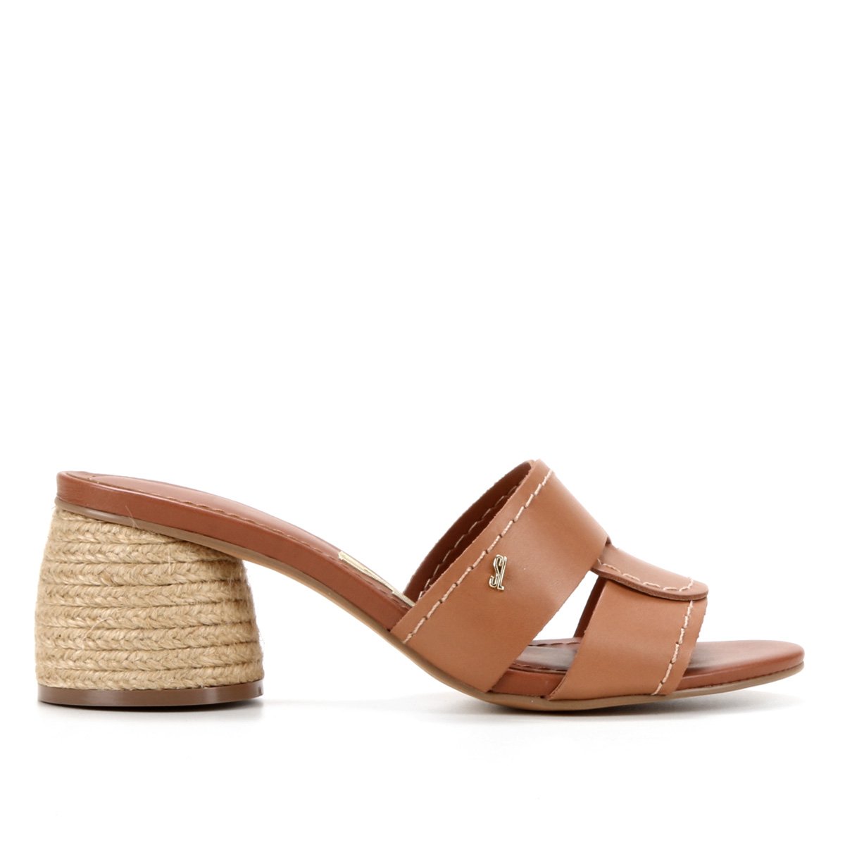 Tamanco Couro Santa Lolla Salto Bloco Corda - Marrom Menor preço em Tamanco Couro Santa Lolla Salto Bloco Corda - Marrom