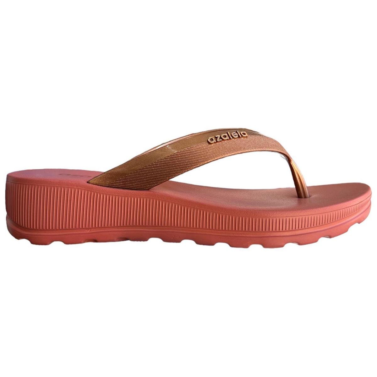 Tamanco Fem Anabela Azaleia Anatomico Leve Esporão Fascite - Cobre Menor preço em Tamanco Fem Anabela Azaleia Anatomico Leve Esporão Fascite - Cobre