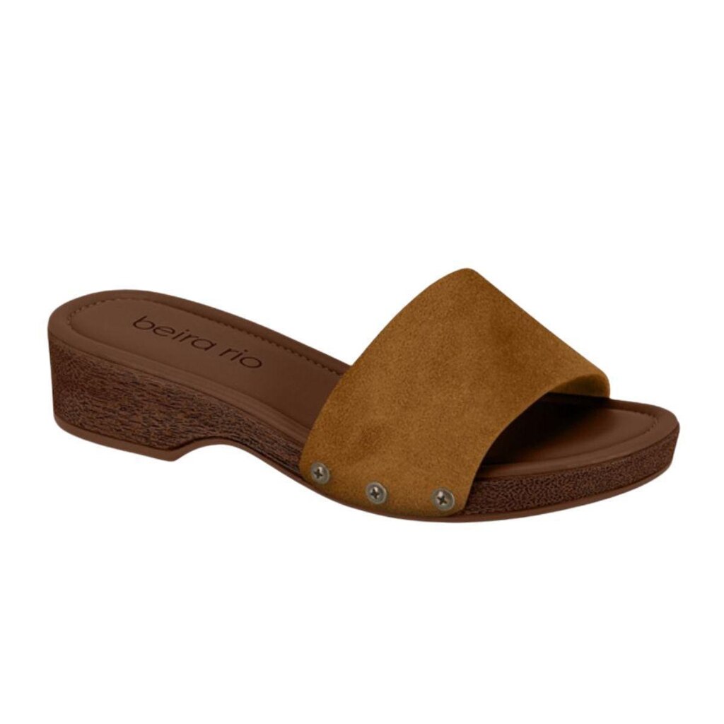 Tamanco Feminino Beira Rio Anabela Bloco Boho Chic Camurção Ref: 8456.300