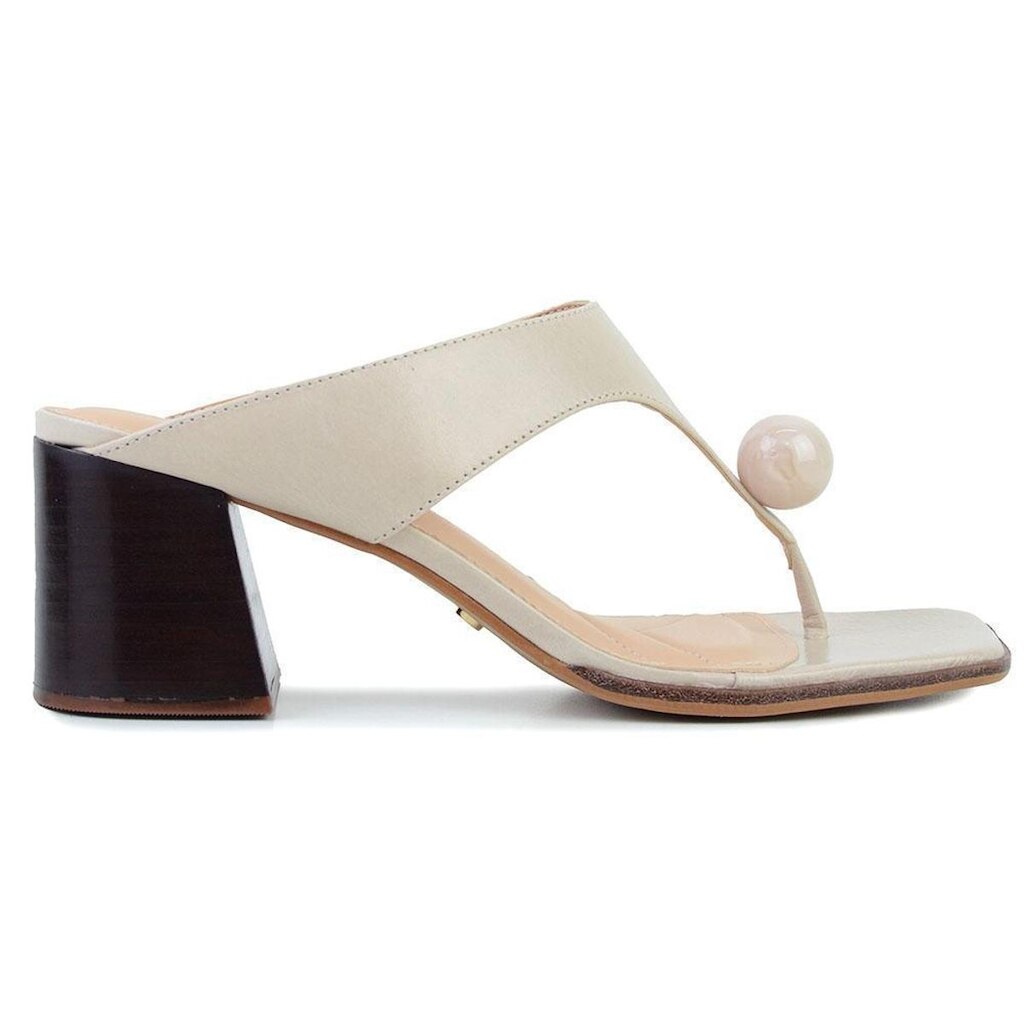 Tamanco Feminino Cecconello Couro Bege - 2786