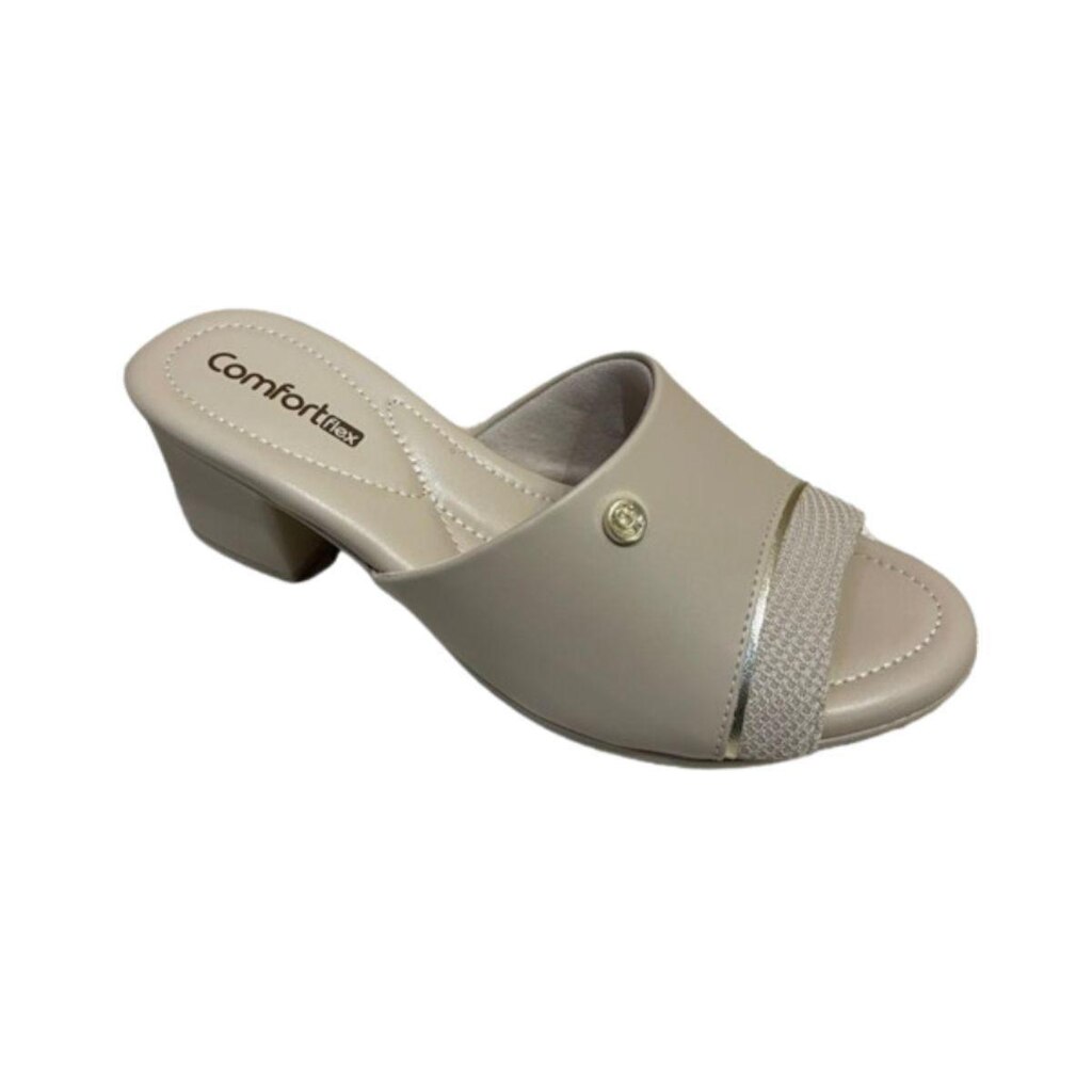 Tamanco Feminino Comfortflex 2457401 Salto Médio Bloco Napa Conforto