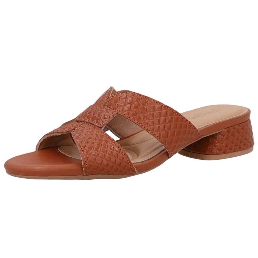 Tamanco Feminino Couro Conforto Salto Baixo Bloco Usaflex