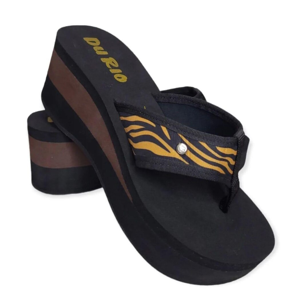 Tamanco Feminino Du Rio Couro Tijuca - Café - 33/34