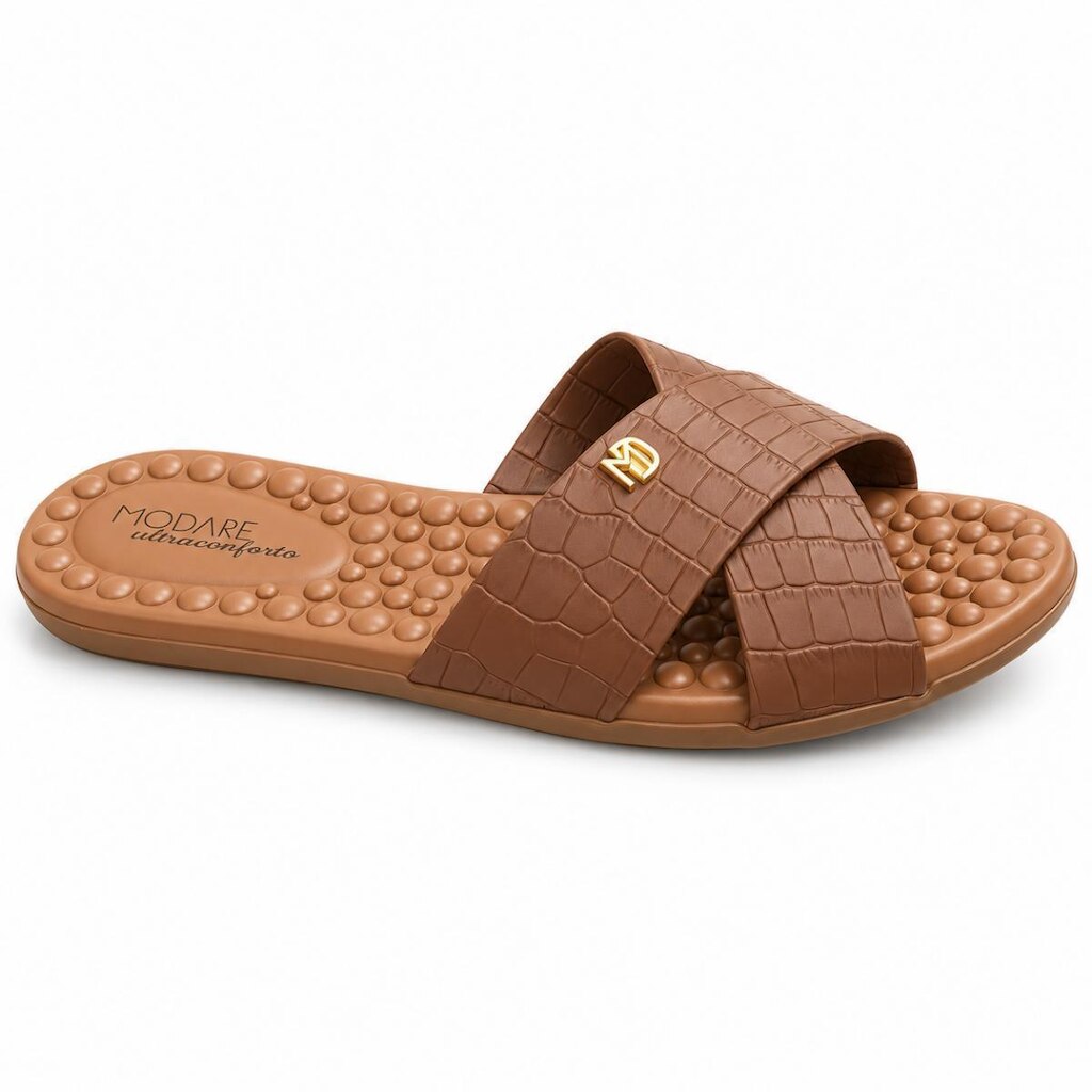 Tamanco Feminino Modare Ultraconforto Napa Croco Rasteiro