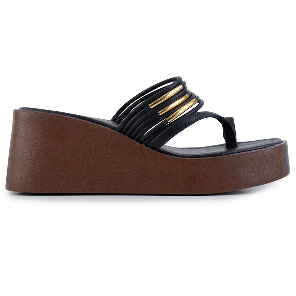 Tamanco Feminino Offline Anabela Preto - 5761