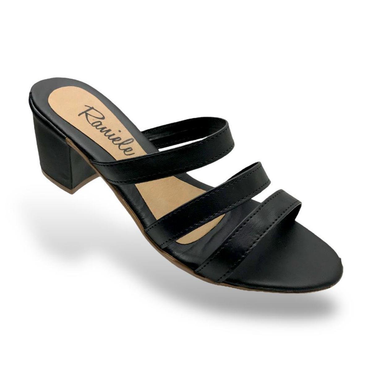 Tamanco Feminino Salto Grosso Tiras Casual Tendencia Menor preço em Tamanco Feminino Salto Grosso Tiras Casual Tendencia