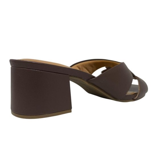 Tamanco Feminino Salto Médio Bloco Confortavel Leve Lia Line