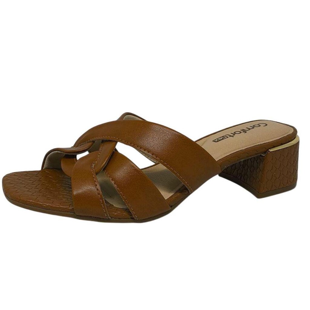 Tamanco Feminino Salto Médio Bloco Moderno Leve Comfortflex