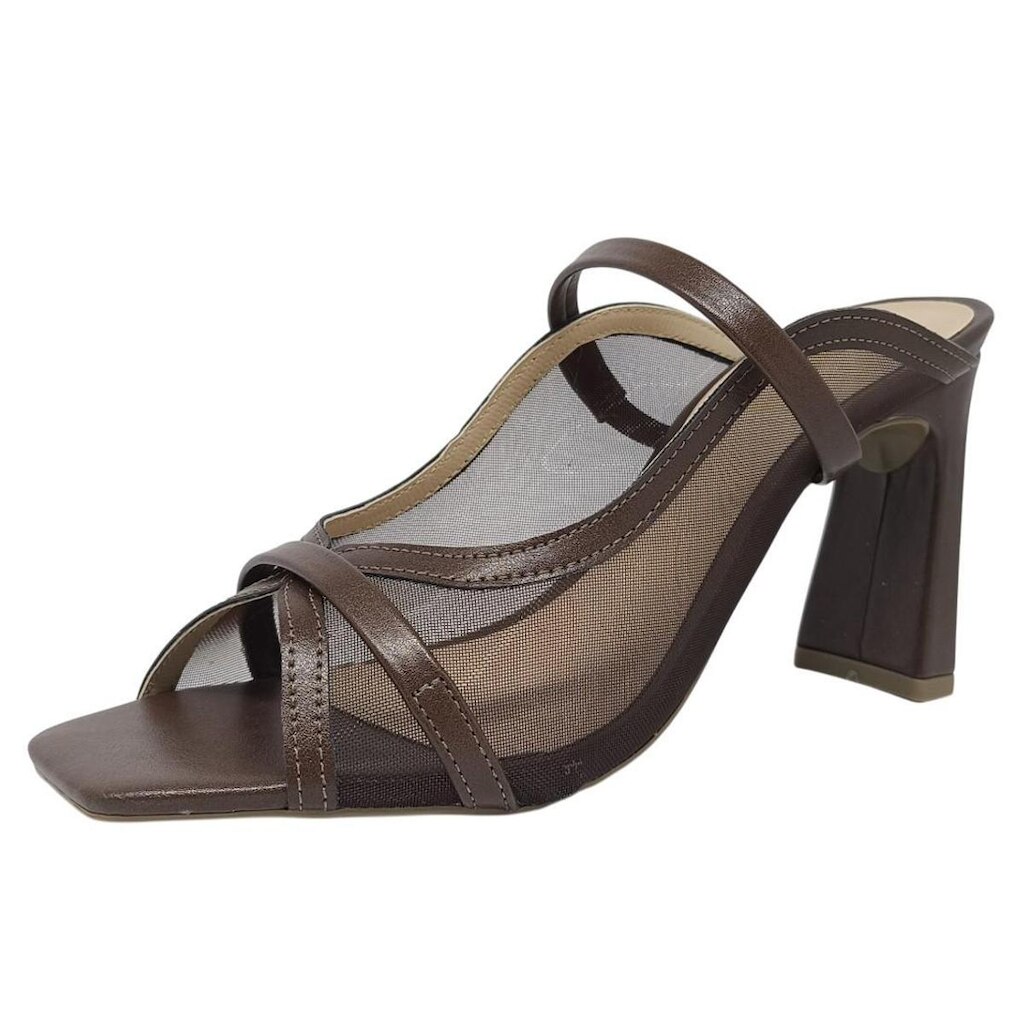 Tamanco Feminino Salto Médio Confortavel Transparencia Cacci