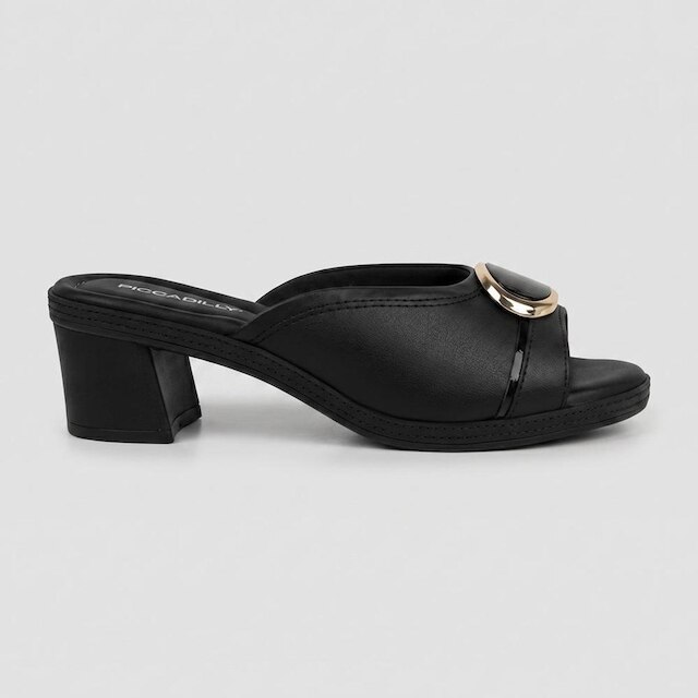 Tamanco Feminino Salto Medio Joanete Piccadilly 566088 Preto