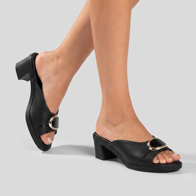 Tamanco Feminino Salto Medio Joanete Piccadilly 566088 Preto