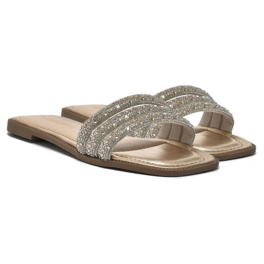 Tamanco Feminino Via Marte Metalizado Conforto 291-006-02