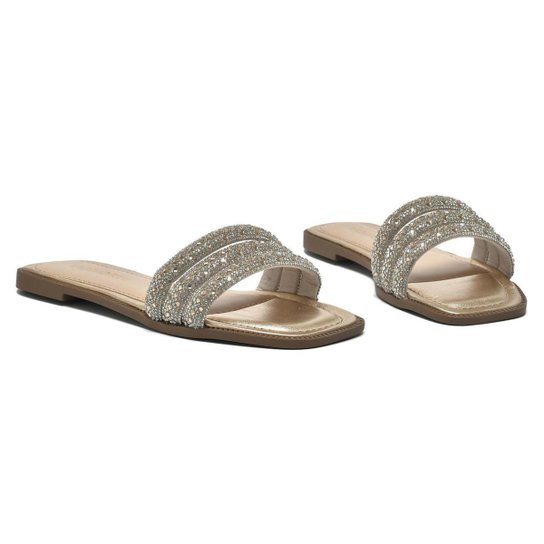 Tamanco Feminino Via Marte Metalizado Conforto 291-006-02