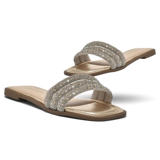 Tamanco Feminino Via Marte Metalizado Conforto 291-006-02