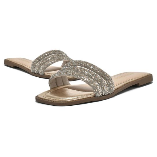 Tamanco Feminino Via Marte Metalizado Conforto 291-006-02