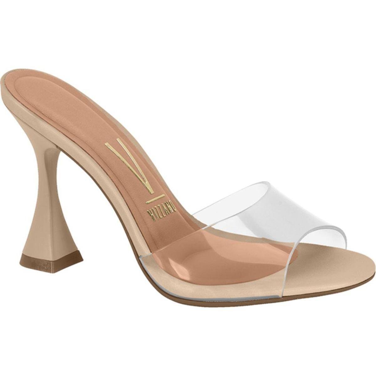 Tamanco Feminino Vizzano Salto Taça Com Transparencia Novo - Bege Menor preço em Tamanco Feminino Vizzano Salto Taça Com Transparencia Novo - Bege