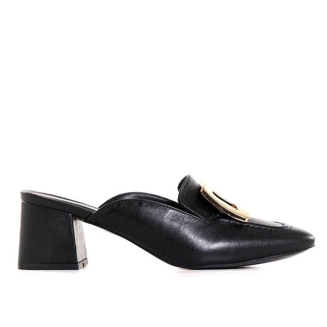 Tamanco Feminino Zariff em Couro Preto