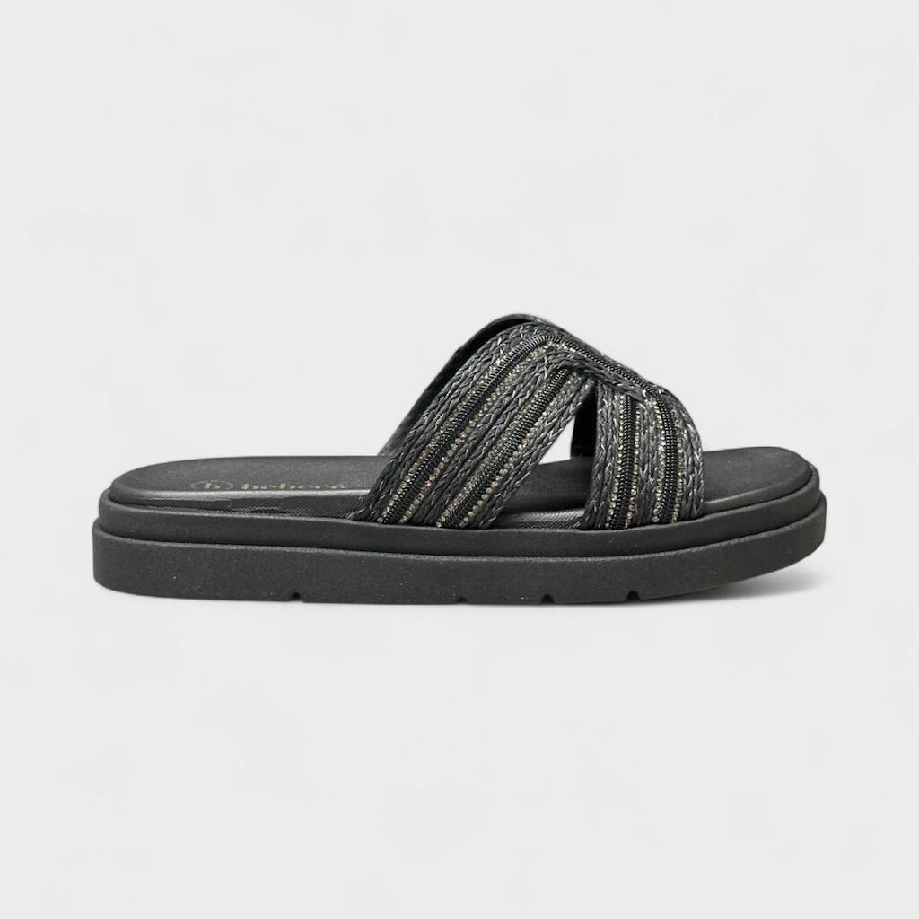 Tamanco Flat Papete Feminino Bebecê Preto